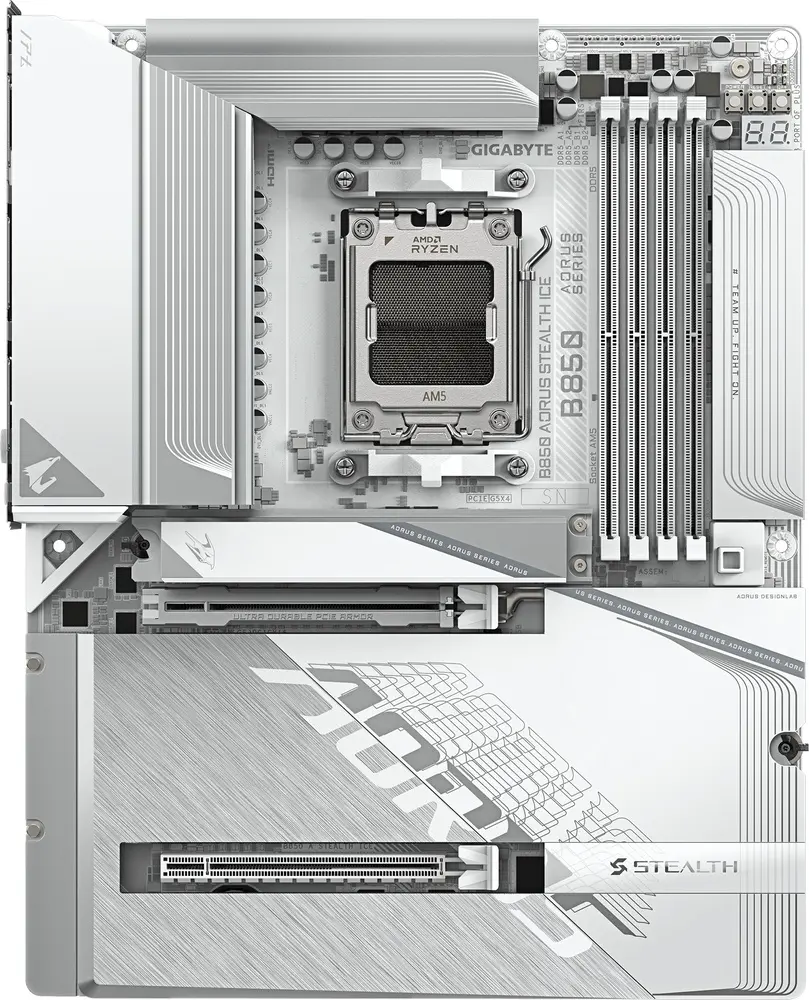 לוח אם GigaByte B850 A STEALTH ICE AM5 DDR5 ATX Wi-Fi 7