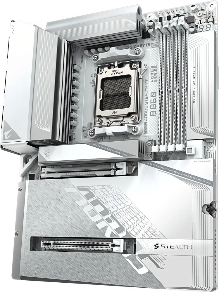 לוח אם GigaByte B850 A STEALTH ICE AM5 DDR5 ATX Wi-Fi 7
