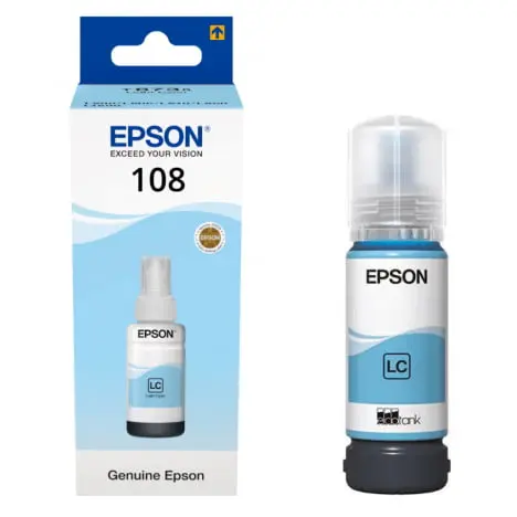 בקבוקון דיו מקורי ציאן בהיר Epson C13T09C54A 108