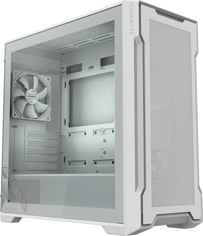 מארז מחשב ללא ספק GigaByte C102 Glass ICE Tempered Glass Micro-ATX Mid Tower – צבע לבן