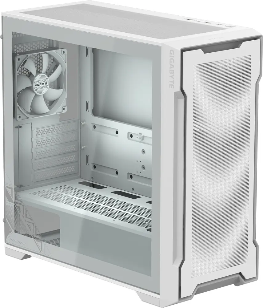 מארז מחשב ללא ספק GigaByte C102 Glass ICE Tempered Glass Micro-ATX Mid Tower – צבע לבן