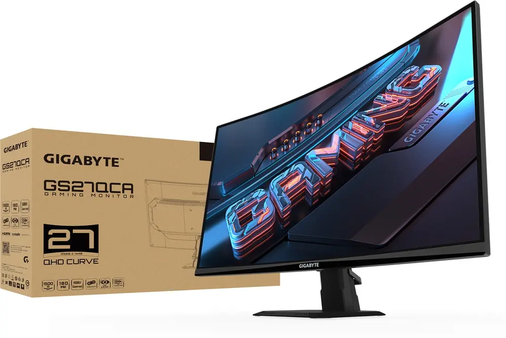מסך מחשב גיימינג קעור GigaByte Gaming GS27QCA 27" QHD VA 180Hz 1ms