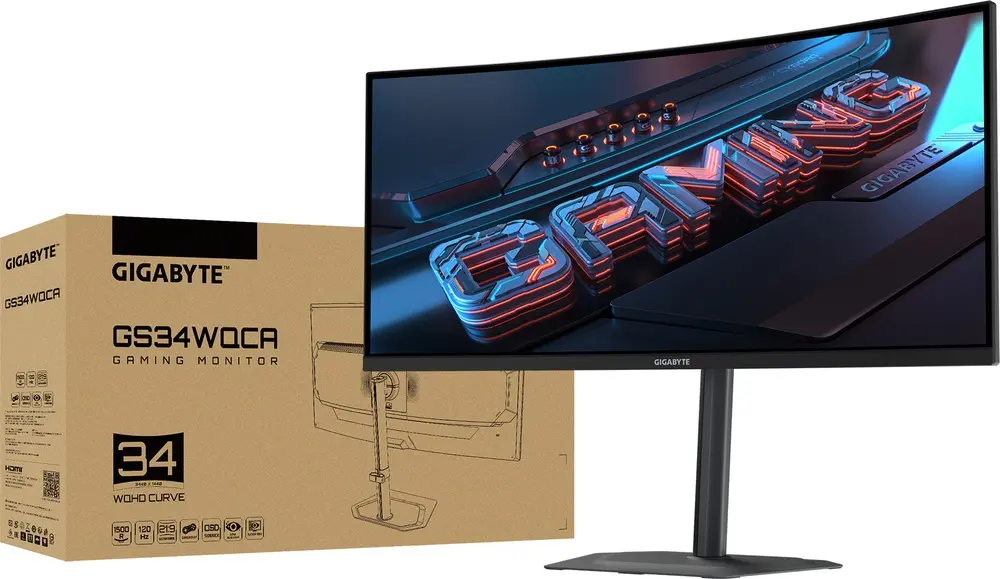 מסך מחשב גיימינג קעור GigaByte Gaming GS34WQCA 34" UWQHD VA 120Hz 1ms