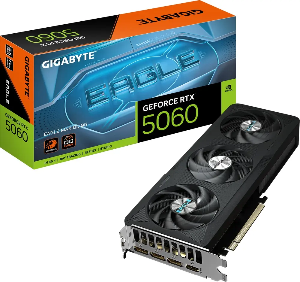 כרטיס מסך Gigabyte GeForce RTX 5060 Eagle Max OC 8GB GDDR7