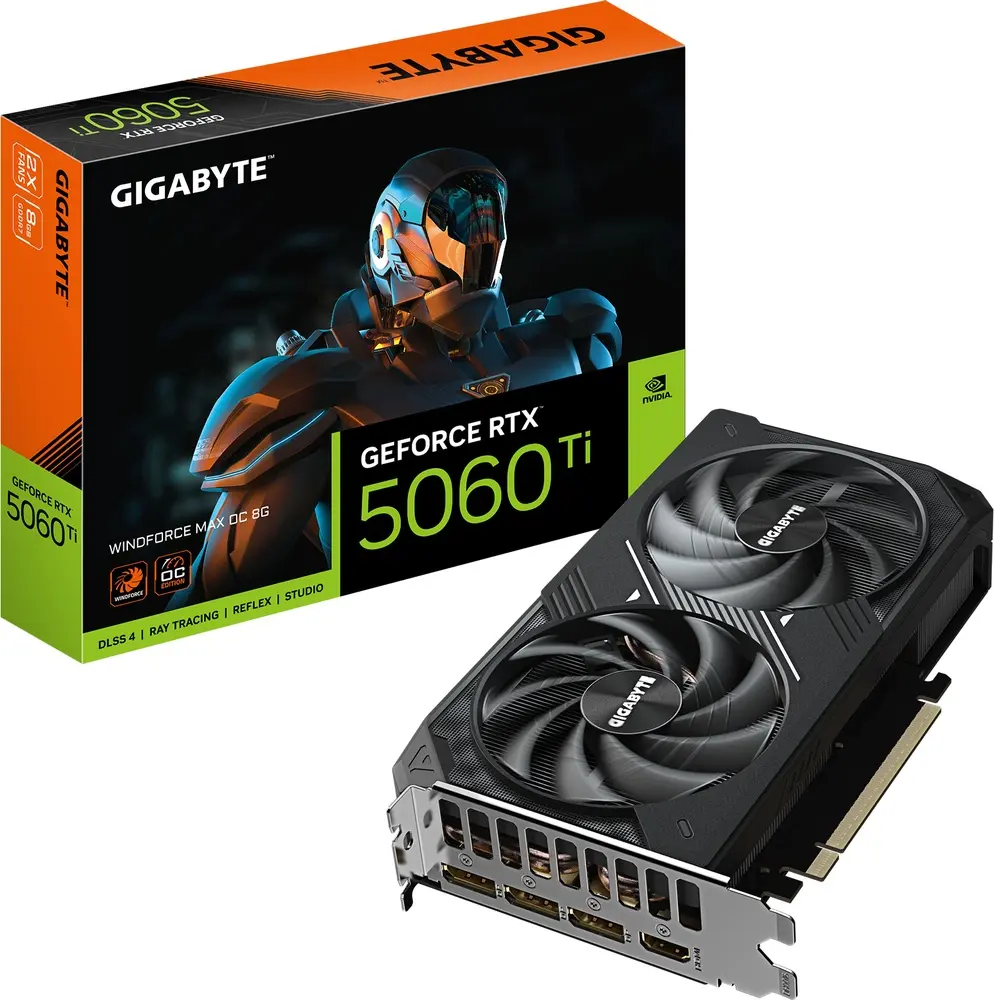 כרטיס מסך Gigabyte GeForce RTX 5060 Ti WINDFORCE MAX OC 8GB GDDR7