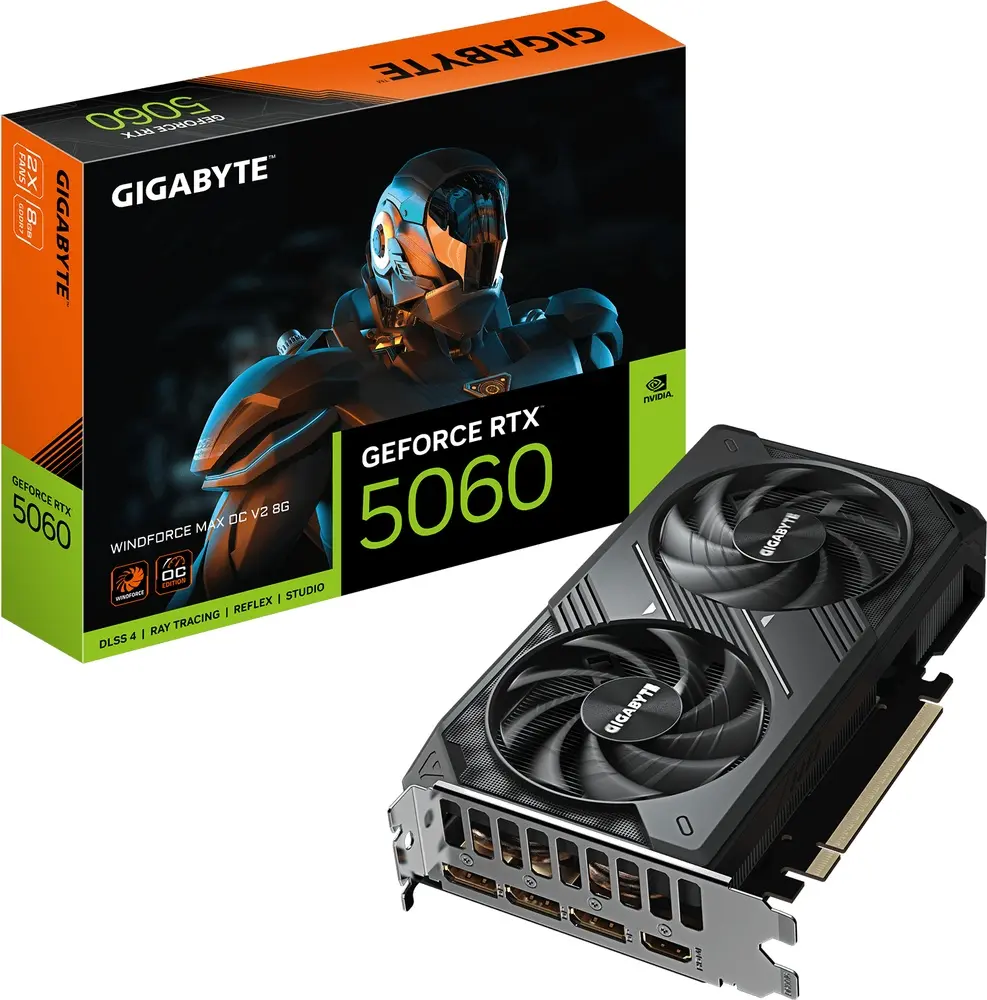 כרטיס מסך Gigabyte GeForce RTX 5060 WINDFORCE MAX OC V2 8GB GDDR7
