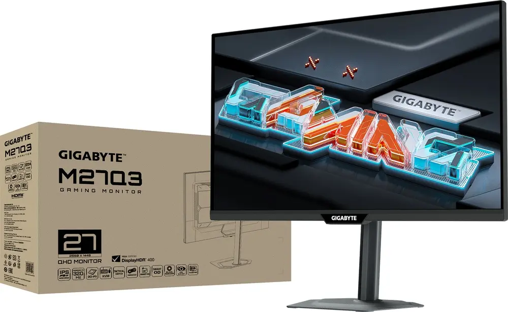מסך מחשב גיימינג GigaByte M27Q3 27" QHD IPS 320Hz 1ms