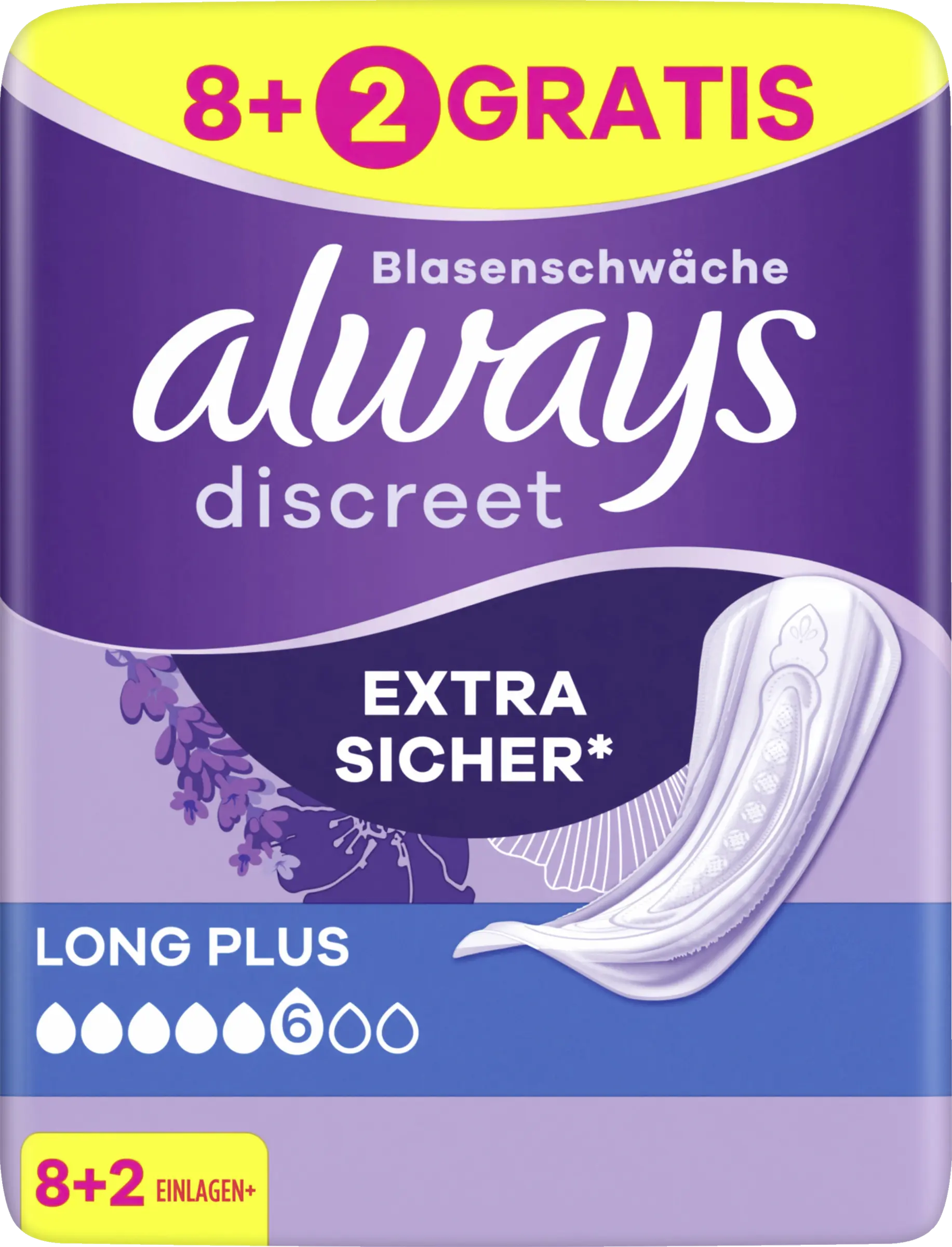 תחבושות Always Discreet לונג פלוס – 10 יחידות