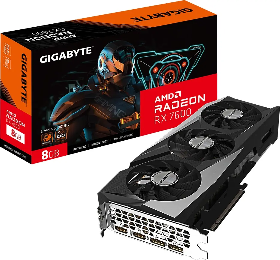 כרטיס מסך Gigabyte Radeon RX 7600 Gaming OC 8GB GDDR6