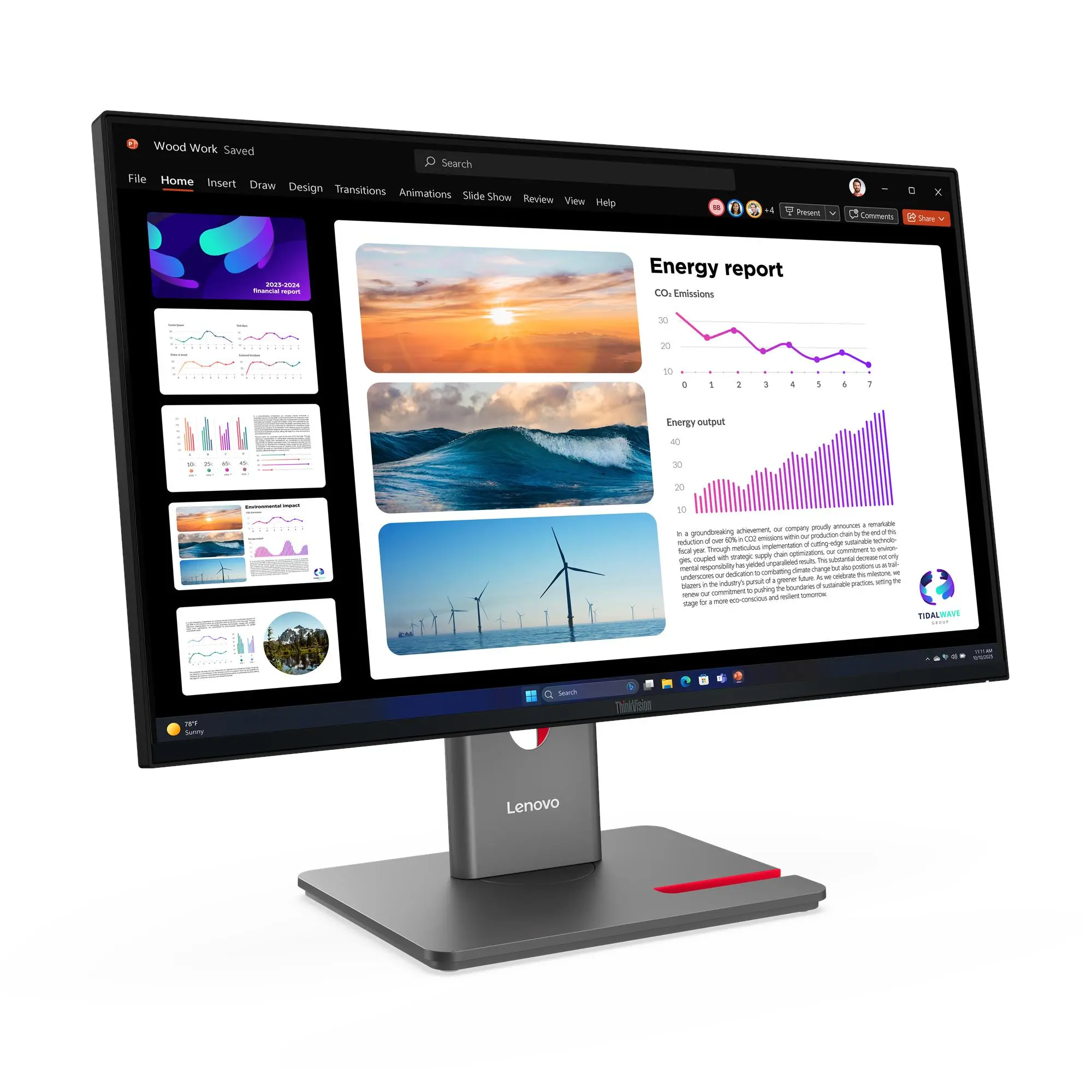 מסך מחשב Lenovo ThinkVision P24Q-40 23.8" QHD IPS 120Hz 4ms
