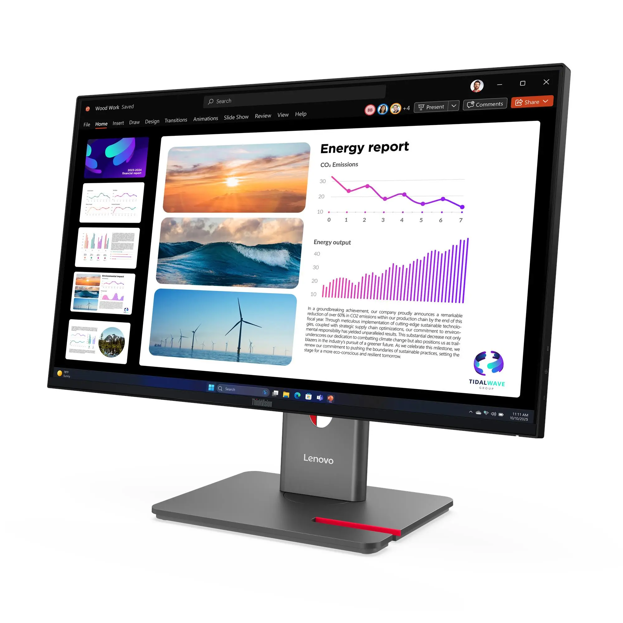 מסך מחשב Lenovo ThinkVision P24Q-40 23.8" QHD IPS 120Hz 4ms