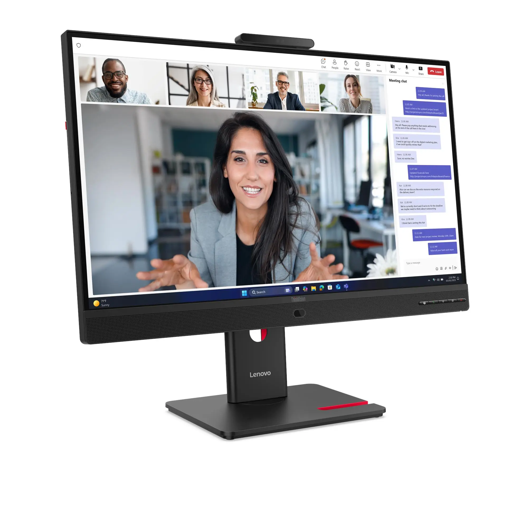 מסך מחשב Lenovo ThinkVision T27QD-4v 27" QHD IPS 120Hz 4ms