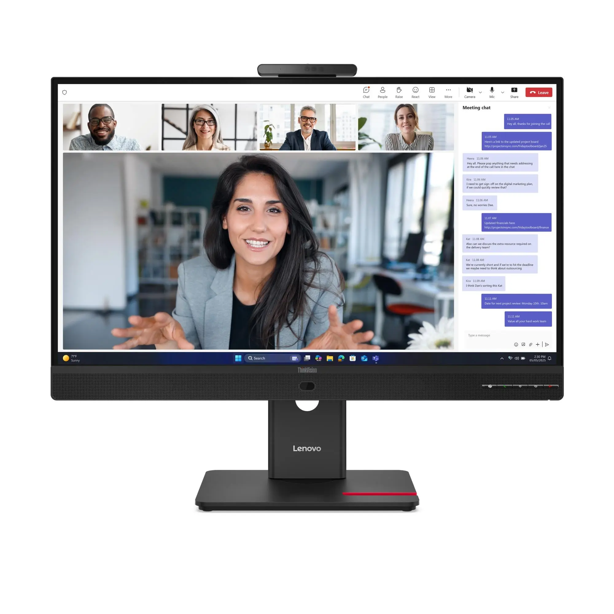 מסך מחשב Lenovo ThinkVision T27QD-4v 27" QHD IPS 120Hz 4ms