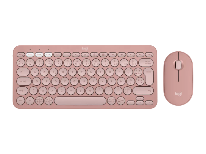 סט מקלדת ועכבר אלחוטי Logitech Pebble 2 K380s – בצבע ורוד