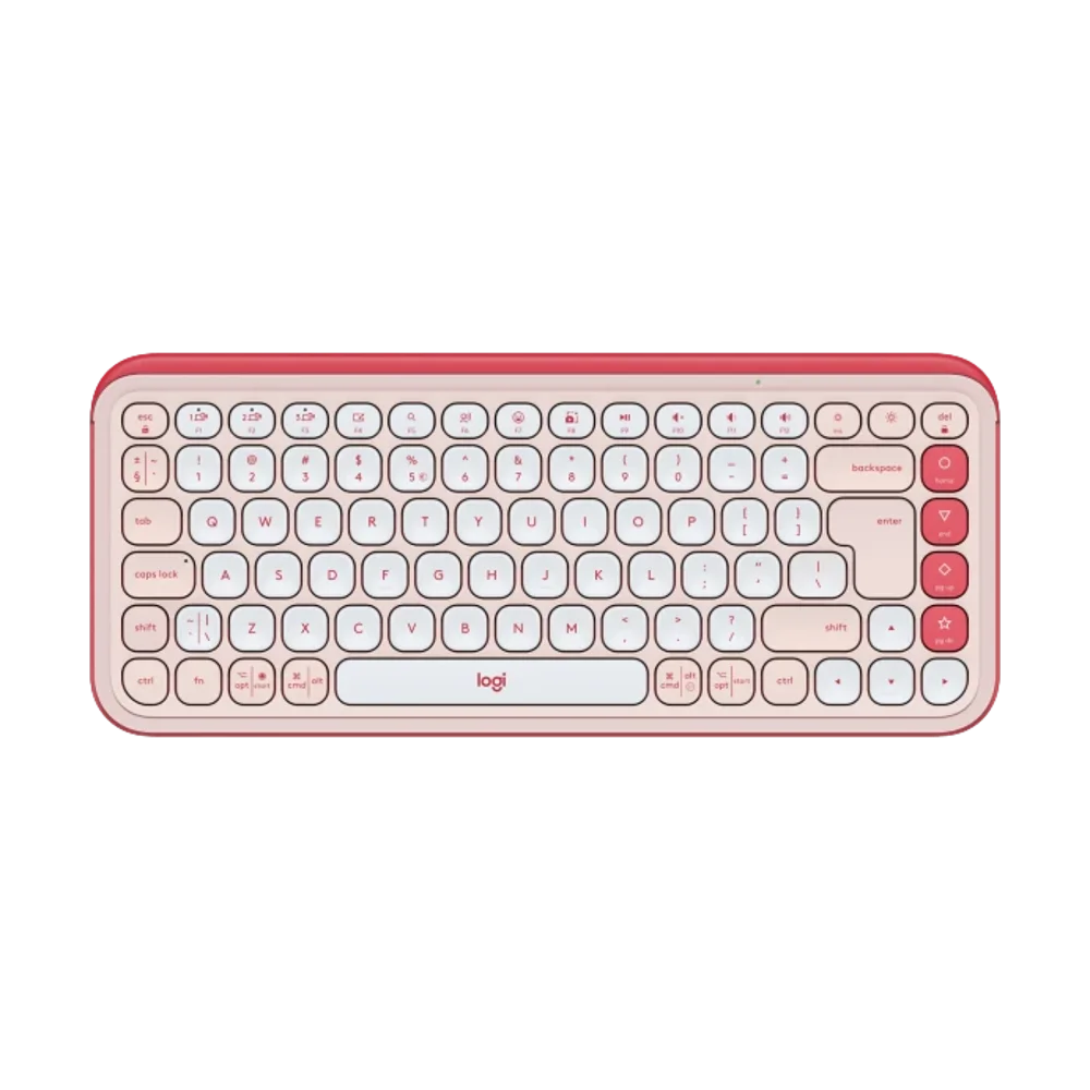 מקלדת מולטימדיה אלחוטית Logitech POP Icon Keys – בצבע ורוד