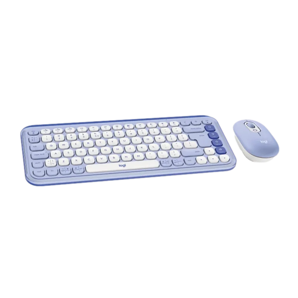 סט מקלדת ועכבר מולטימדיה אלחוטי Logitech POP ICON COMBO – בצבע לילך