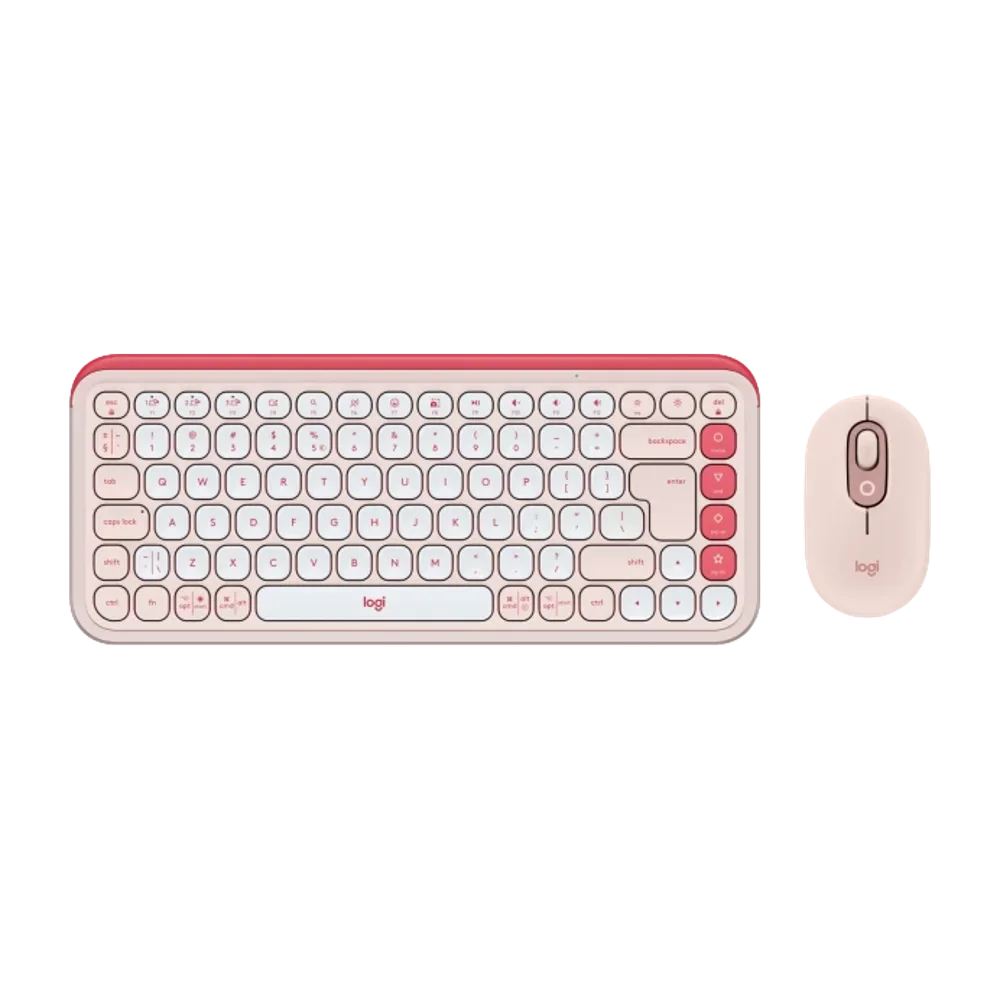 סט מקלדת ועכבר אלחוטי Logitech POP Icon Combo – בצבע ורוד