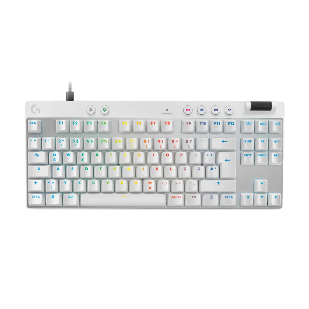 מקלדת מכנית גיימינג חוטית Logitech G PRO X TKL RAPID – בצבע לבן
