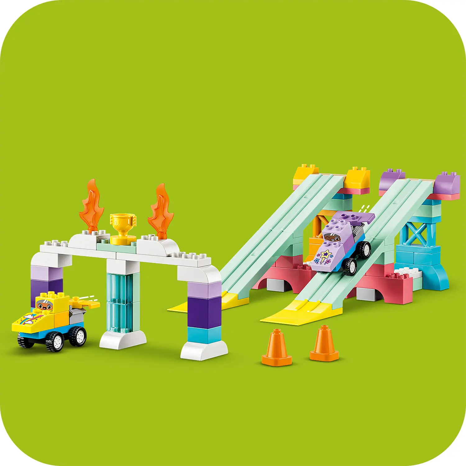 רמפות יצירתיות סט 3 ב-1 עם רכבים Lego Duplo 10478
