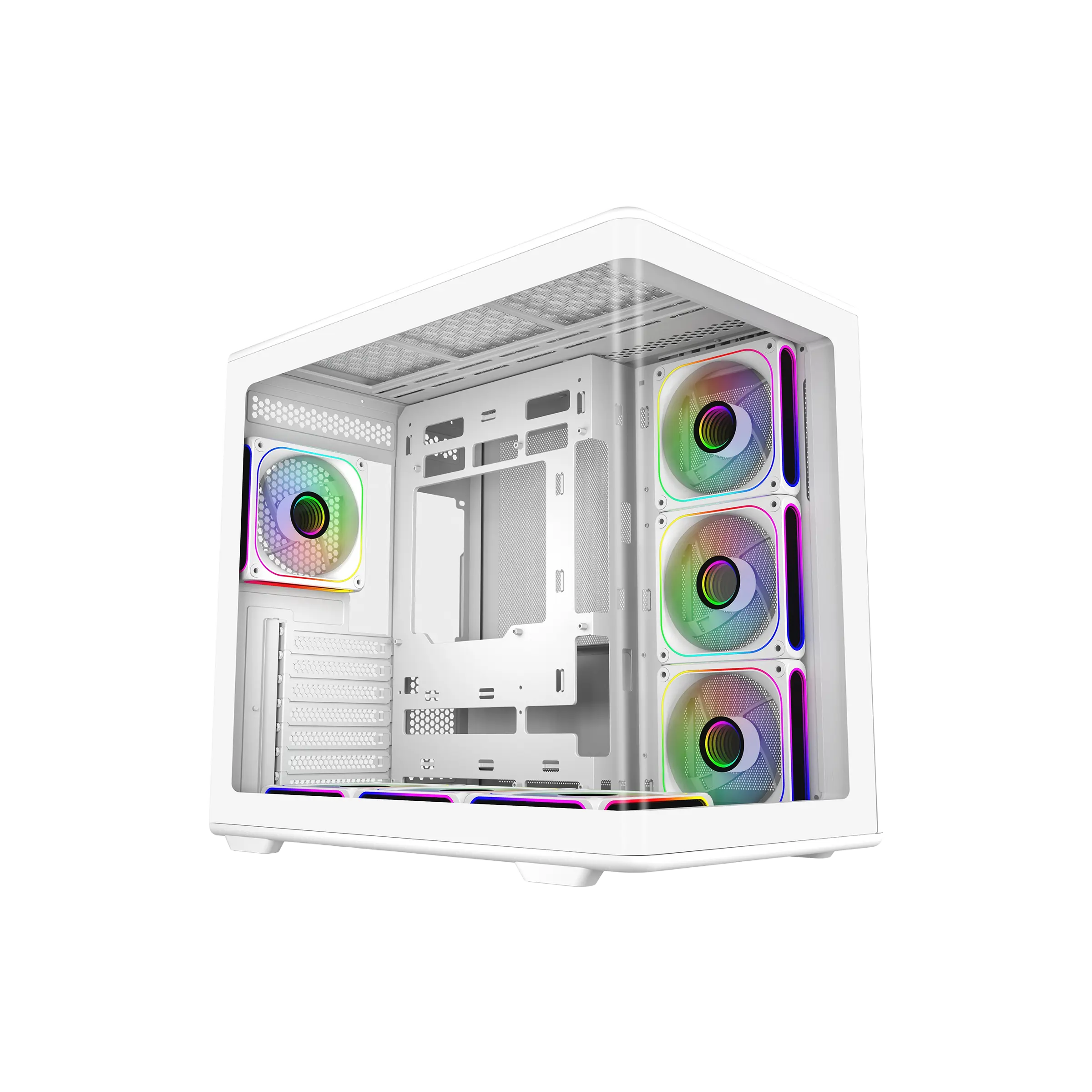 מארז מחשב ללא ספק Cooler Master Elite 600 Tempered Glass ARGB ATX Mid Tower – צבע לבן (White)