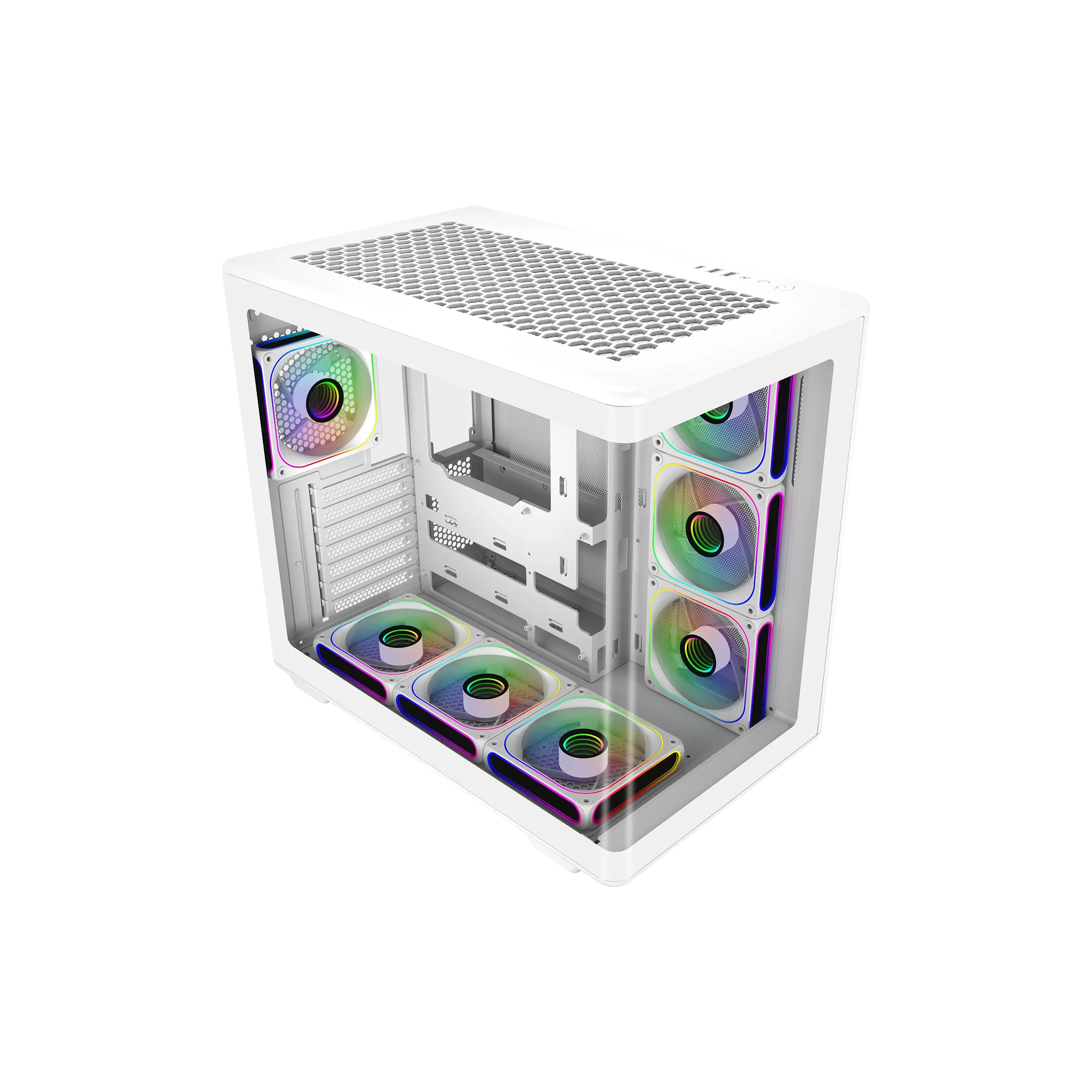 מארז מחשב ללא ספק Cooler Master Elite 600 Tempered Glass ARGB ATX Mid Tower – צבע לבן (White)