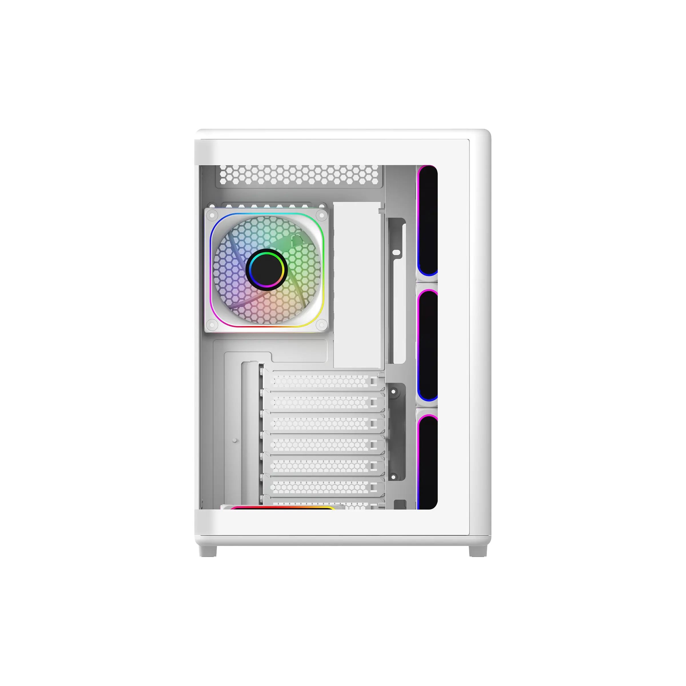 מארז מחשב ללא ספק Cooler Master Elite 600 Tempered Glass ARGB ATX Mid Tower – צבע לבן (White)