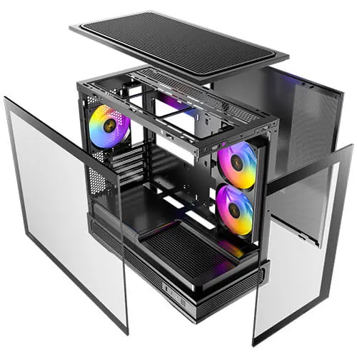 מארז מחשב ללא ספק Antec C2M ARGB Tempered Glass Micro-ATX Mid Tower – צבע שחור