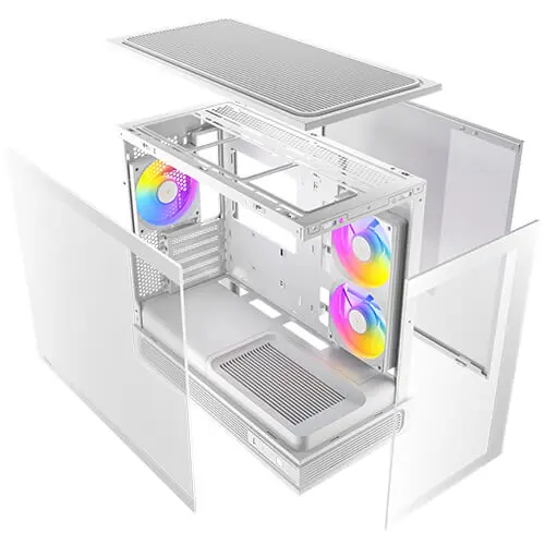 מארז מחשב ללא ספק Antec C2M ARGB Tempered Glass Micro-ATX Mini Tower – צבע לבן