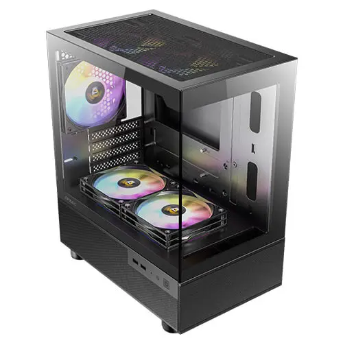 מארז מחשב ללא ספק Antec CX200M RGB ELITE Tempered Glass Micro-ATX Mini Tower – צבע שחור