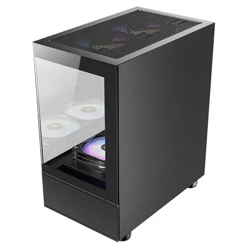 מארז מחשב ללא ספק Antec CX200M RGB ELITE Tempered Glass Micro-ATX Mini Tower – צבע שחור