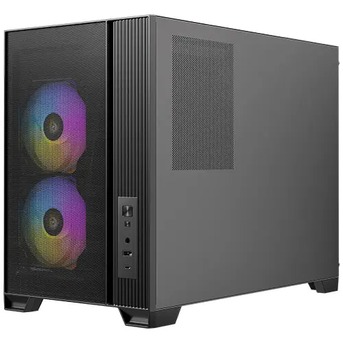 מארז מחשב ללא ספק Antec Flux M Tempered Glass ARGB Micro-ATX Mini Tower – צבע שחור