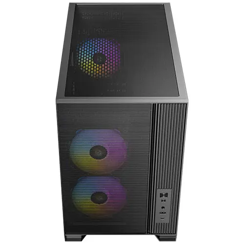 מארז מחשב ללא ספק Antec Flux M Tempered Glass ARGB Micro-ATX Mini Tower – צבע שחור