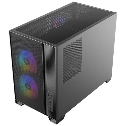 מארז מחשב ללא ספק Antec Flux M Tempered Glass ARGB Micro-ATX Mini Tower – צבע שחור