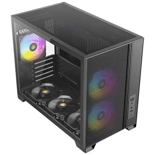 מארז מחשב ללא ספק Antec Flux M Tempered Glass ARGB Micro-ATX Mini Tower – צבע שחור