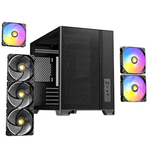 מארז מחשב ללא ספק Antec Flux M Tempered Glass ARGB Micro-ATX Mini Tower – צבע שחור