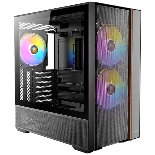מארז מחשב ללא ספק Antec Flux Rear Tempered Glass ARGB ATX Mid Tower – צבע שחור