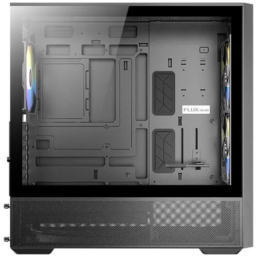 מארז מחשב ללא ספק Antec Flux Rear Tempered Glass ARGB ATX Mid Tower – צבע שחור