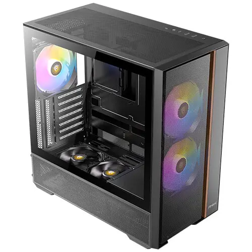 מארז מחשב ללא ספק Antec Flux Rear Tempered Glass ARGB ATX Mid Tower – צבע שחור
