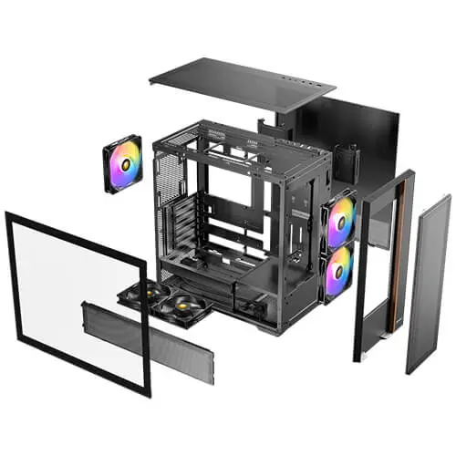 מארז מחשב ללא ספק Antec Flux Rear Tempered Glass ARGB ATX Mid Tower – צבע שחור