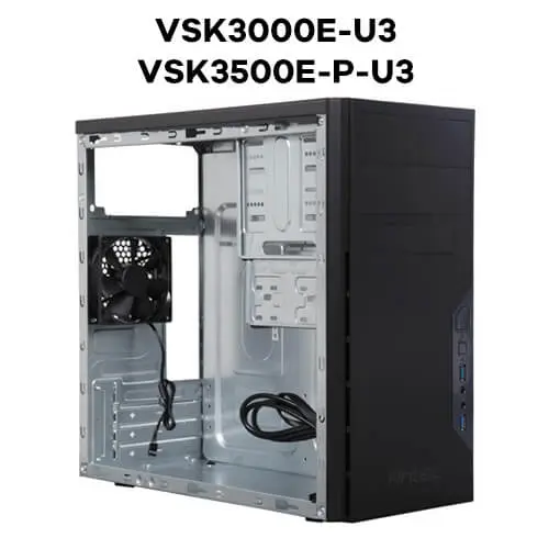 מארז מחשב ללא ספק Antec VSK3000B-U3 Micro-ATX Mini Tower – צבע שחור