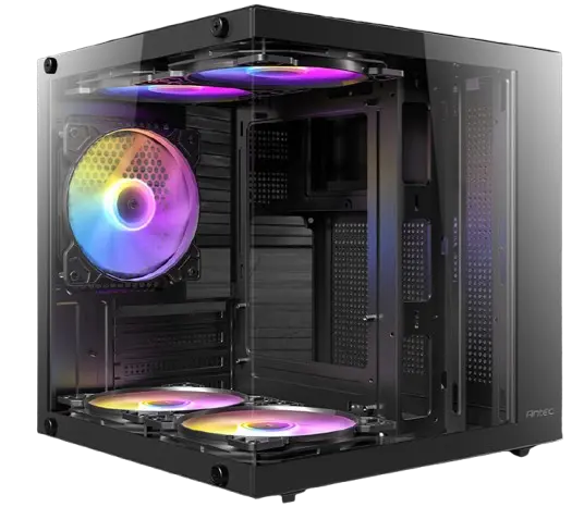 מארז מחשב ללא ספק Antec VCX10M ARGB Tempered Glass Micro-ATX Mini Tower – צבע שחור