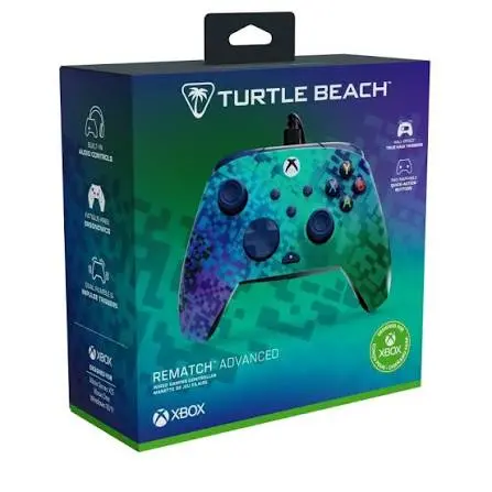 בקר משחק חוטי Turtle Beach Rematch Glow Advanced Wired ל-Xbox/PC בצבע ירוק/טורקיז