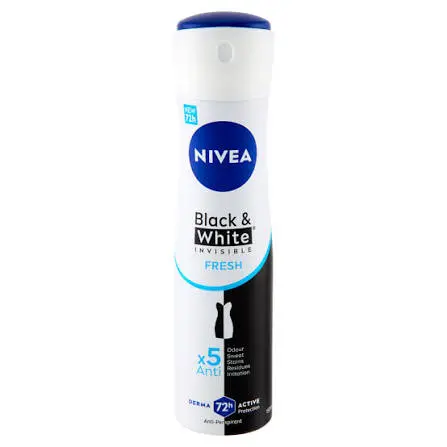 דאודורנט ספריי לאישה Nivea Black & White Invisible Fresh – בנפח 150 מ"ל