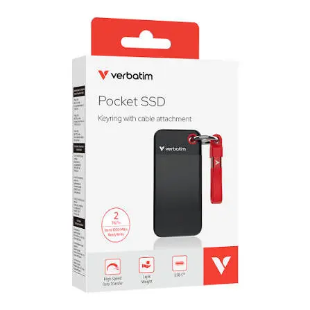 דיסק חיצוני Verbatim Pocket SSD USB-C 3.2 32196 2TB