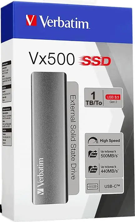 דיסק חיצוני Verbatim Vx500 SSD USB-C 3.2 47444 1TB