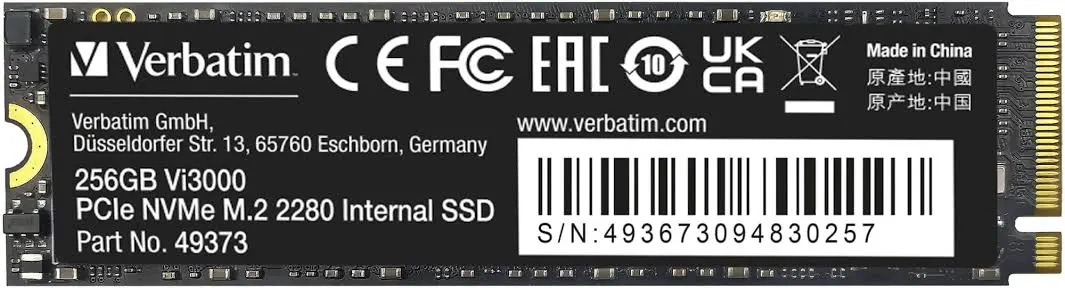 דיסק פנימי Verbatim Vi3000 SSD M.2 2280 49373 256GB