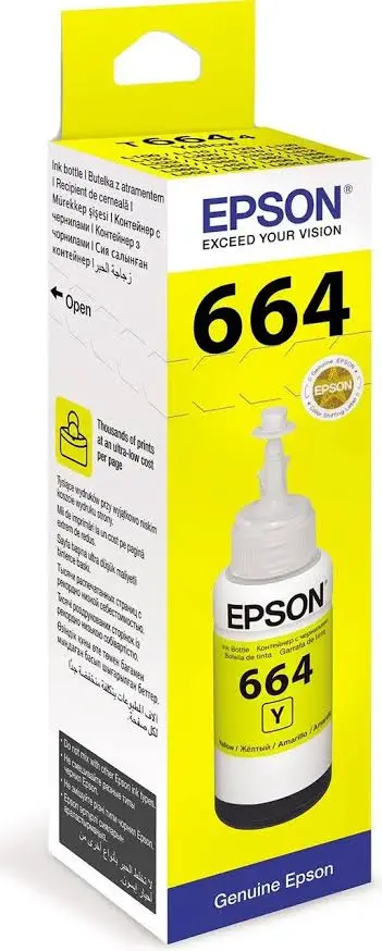 בקבוקון דיו מקורי צהוב Epson C13T66444A 664