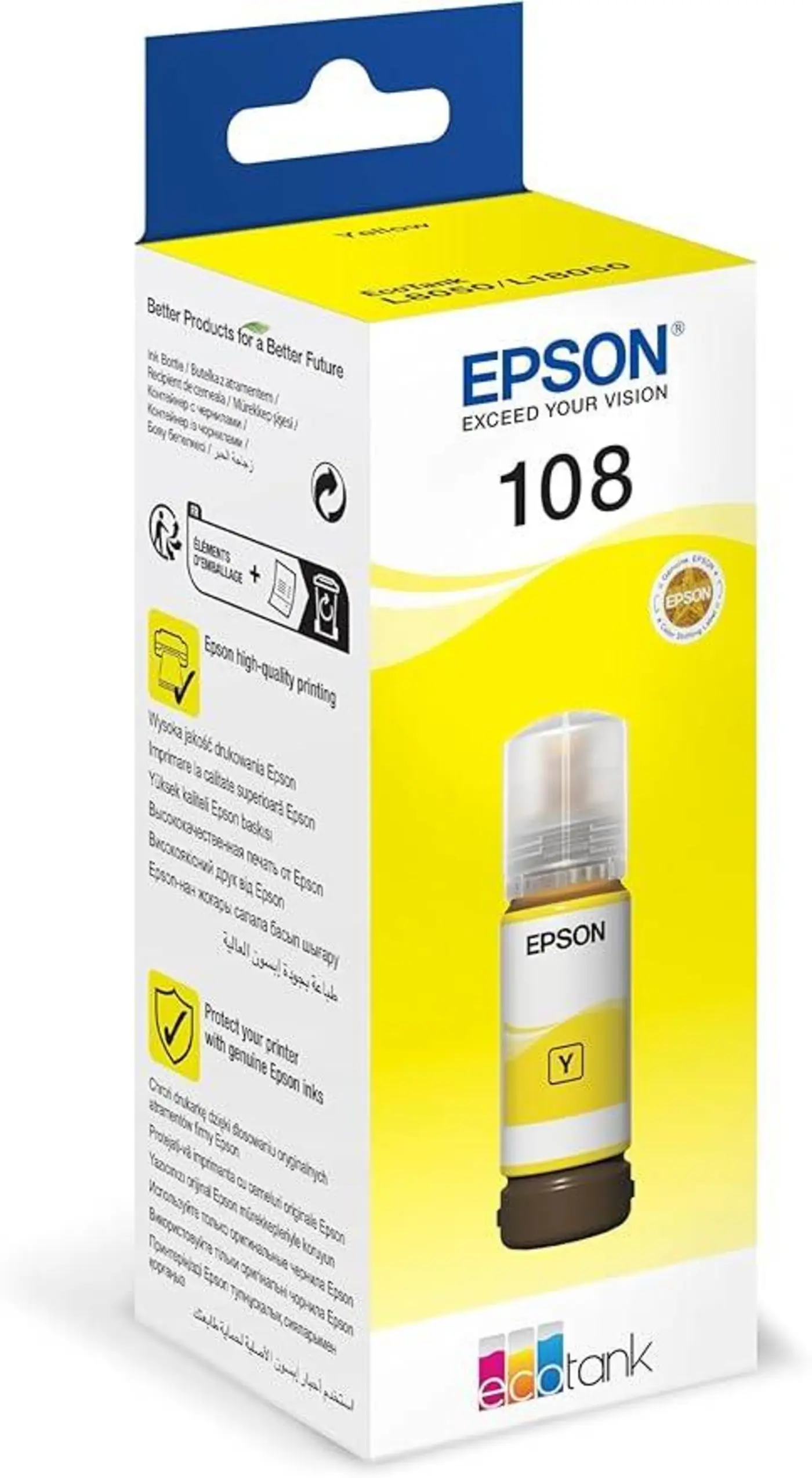 בקבוקון דיו מקורי צהוב Epson C13T09C44A 108