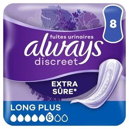 תחבושות Always Discreet לונג פלוס – 8 יחידות