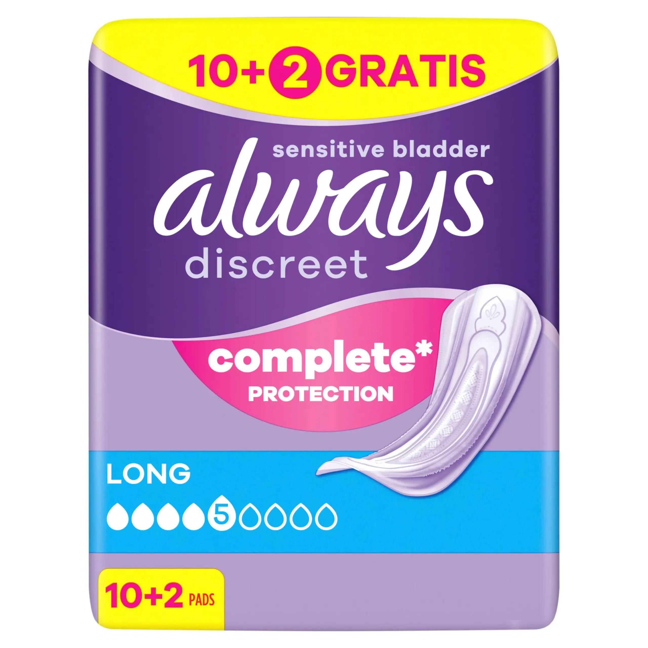 תחבושות Always Discreet Long – 12 יחידות